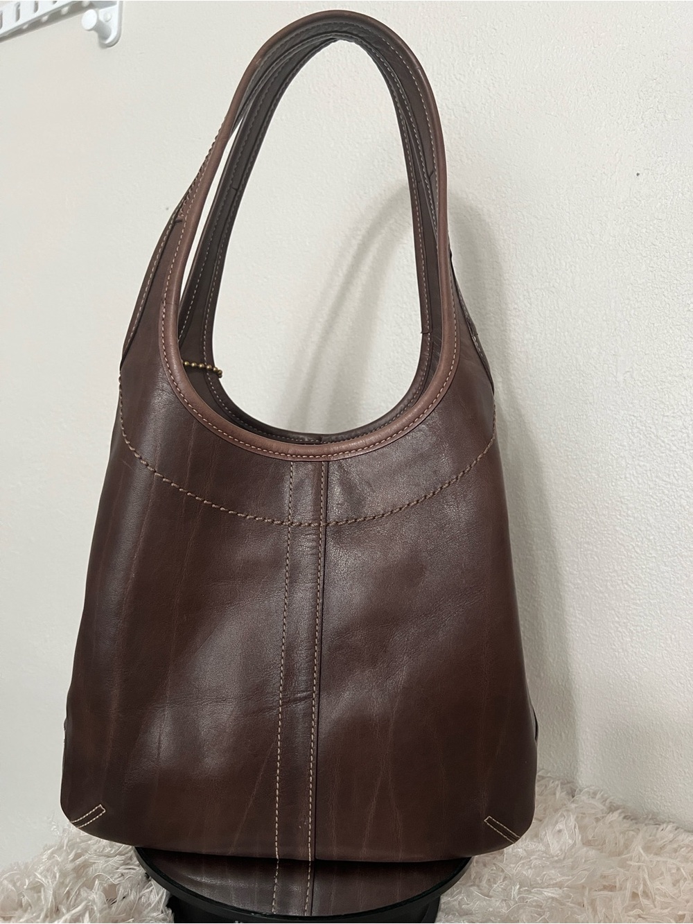 Coach Ergo Legacy Dark Brown Shoulder Bag with Brass Accent - Picture 7 of 17